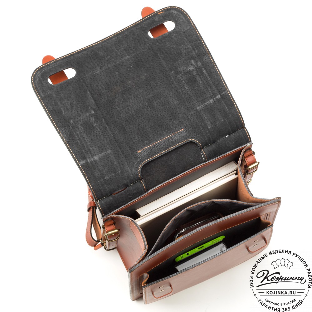 Стильный кожаный рюкзак "Кельт" (рыжий)