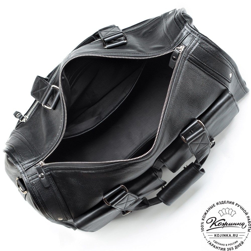 Кожаная дорожная сумка "Балтимор" (чёрная)