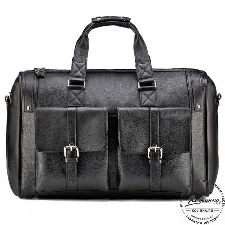 Кожаная дорожная сумка "Балтимор" (чёрная)