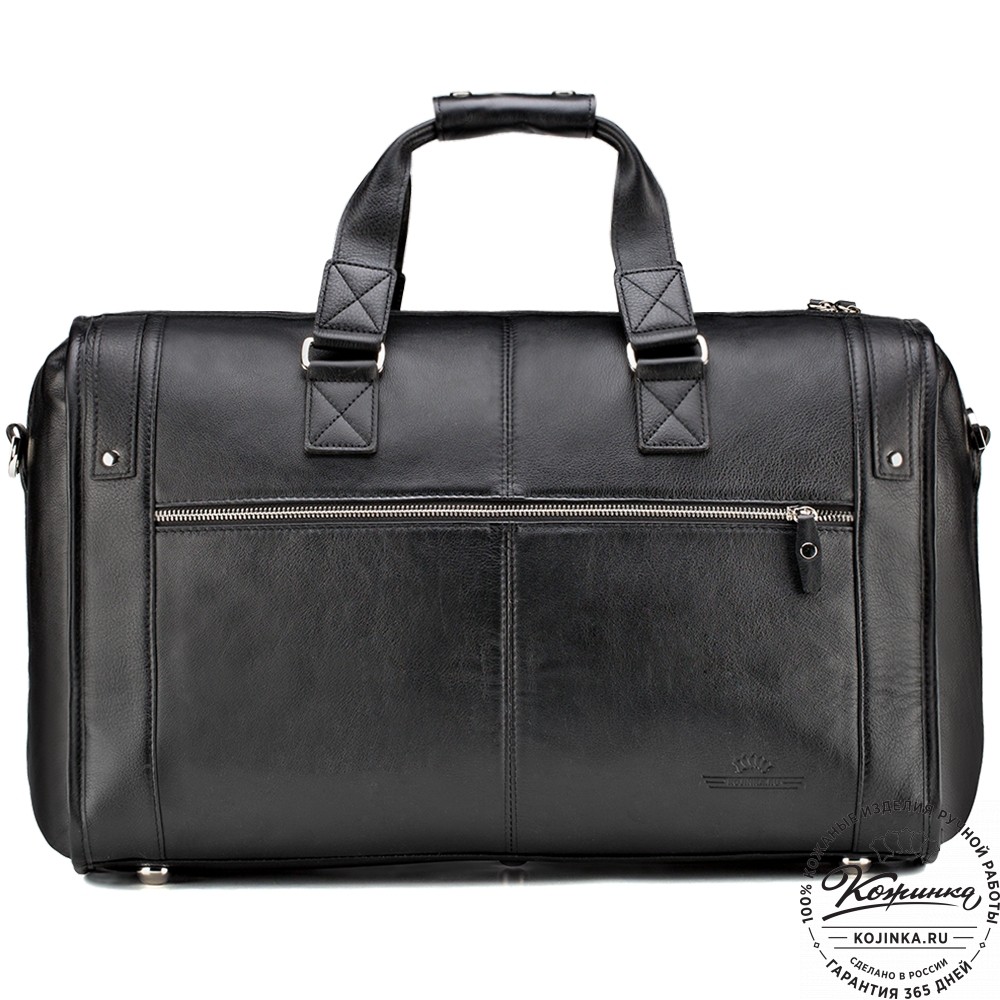 Кожаная дорожная сумка "Балтимор" (чёрная)