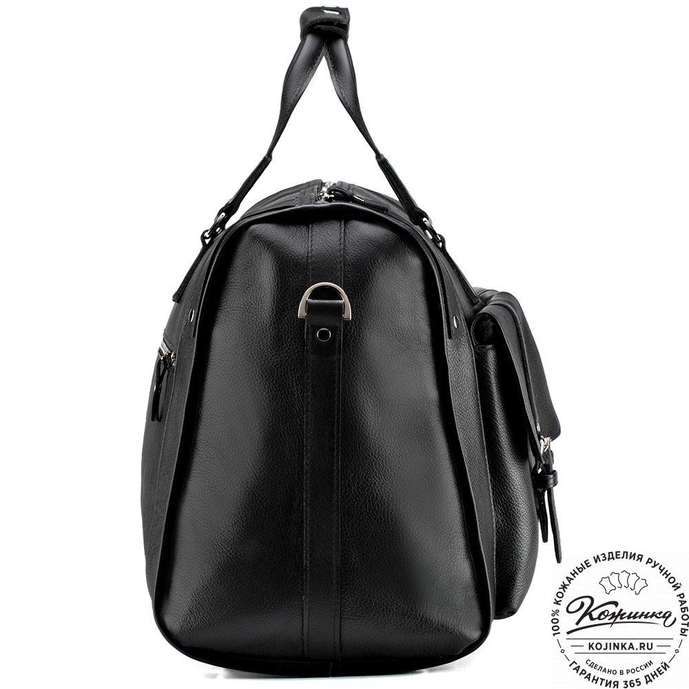 Кожаная дорожная сумка "Балтимор" (чёрная)