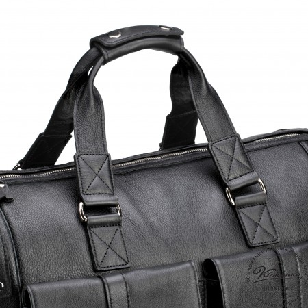 Кожаная дорожная сумка "Балтимор" (чёрная)