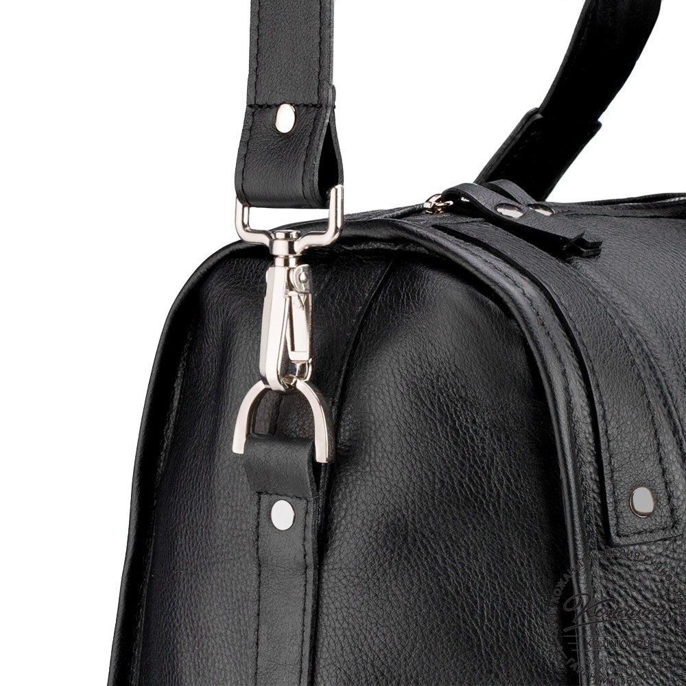 Кожаная дорожная сумка "Балтимор" (чёрная)