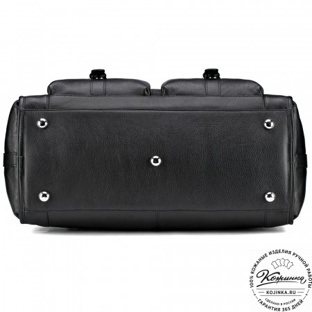 Кожаная дорожная сумка "Балтимор" (чёрная)