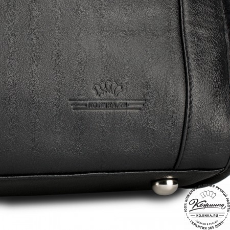Кожаная дорожная сумка "Балтимор" (чёрная)