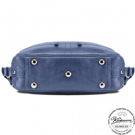 Кожаный рюкзак-трансформер "Покер" (синий) 