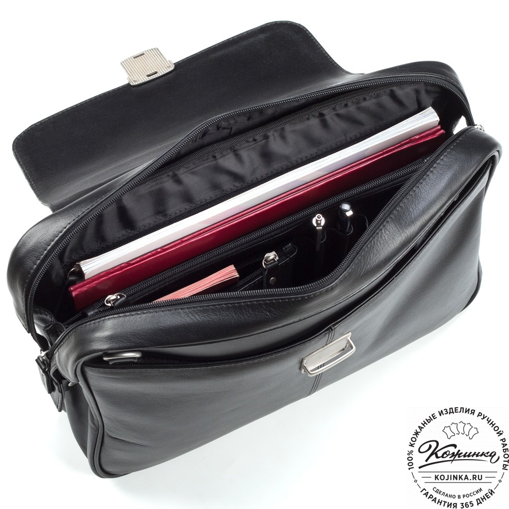 Кожаный портфель "Эдгар" (черный)