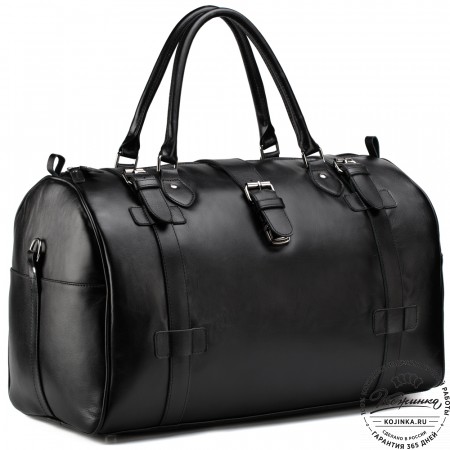Кожаная дорожная сумка "Кордова" (чёрная)