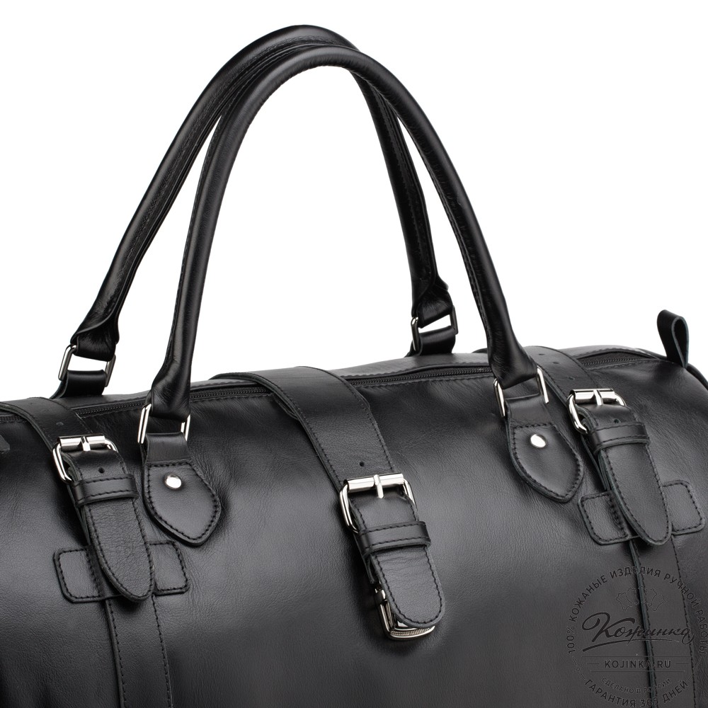 Кожаная дорожная сумка "Кордова" (чёрная)