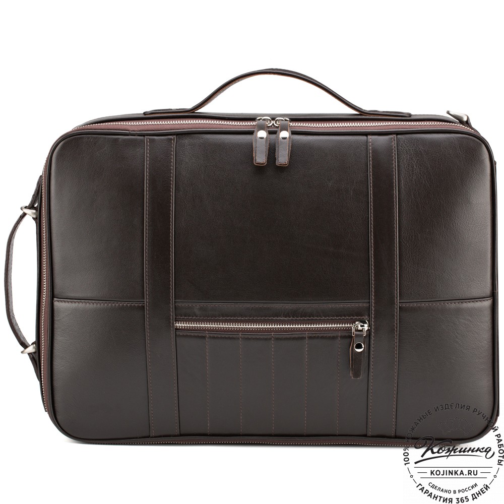 Кожаный рюкзак-сумка "Лесснер" (коричневый)