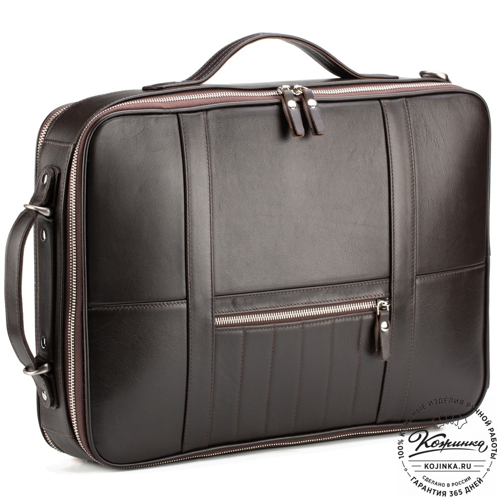 Кожаный рюкзак-сумка "Лесснер" (коричневый)