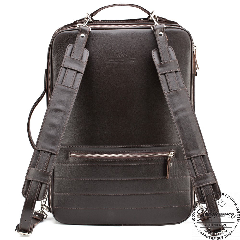 Кожаный рюкзак-сумка "Лесснер" (коричневый)