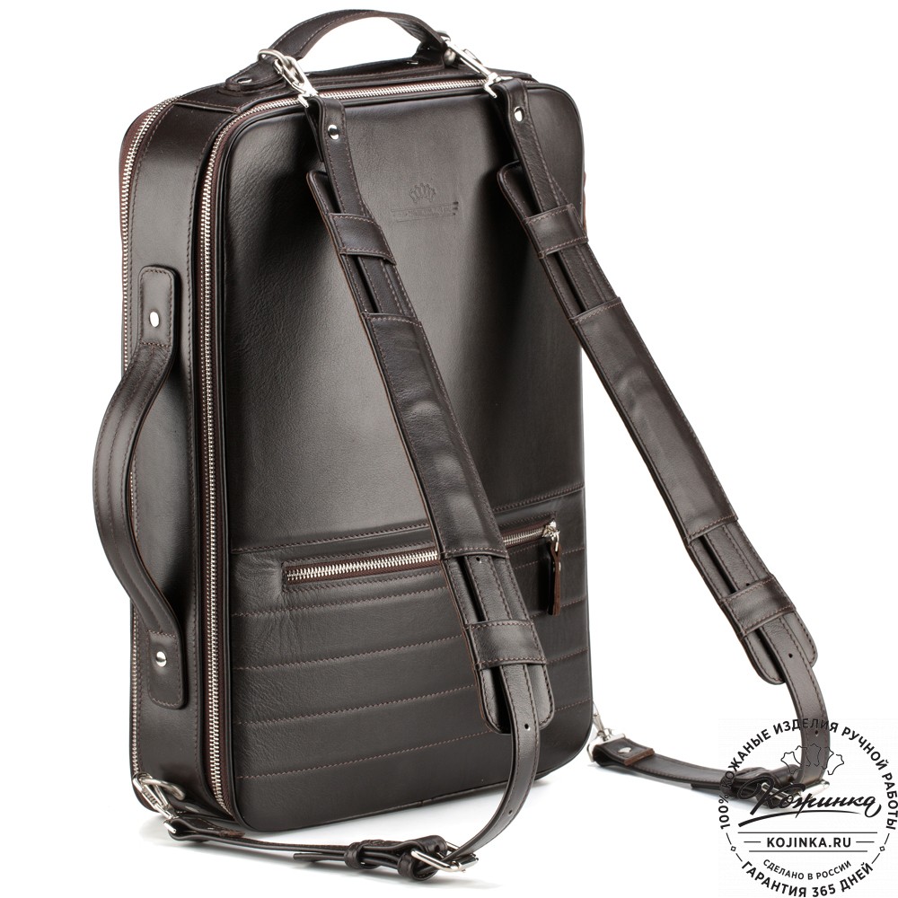 Кожаный рюкзак-сумка "Лесснер" (коричневый)