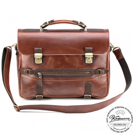 Кожаный портфель "Сталкер" (коричневый воск)