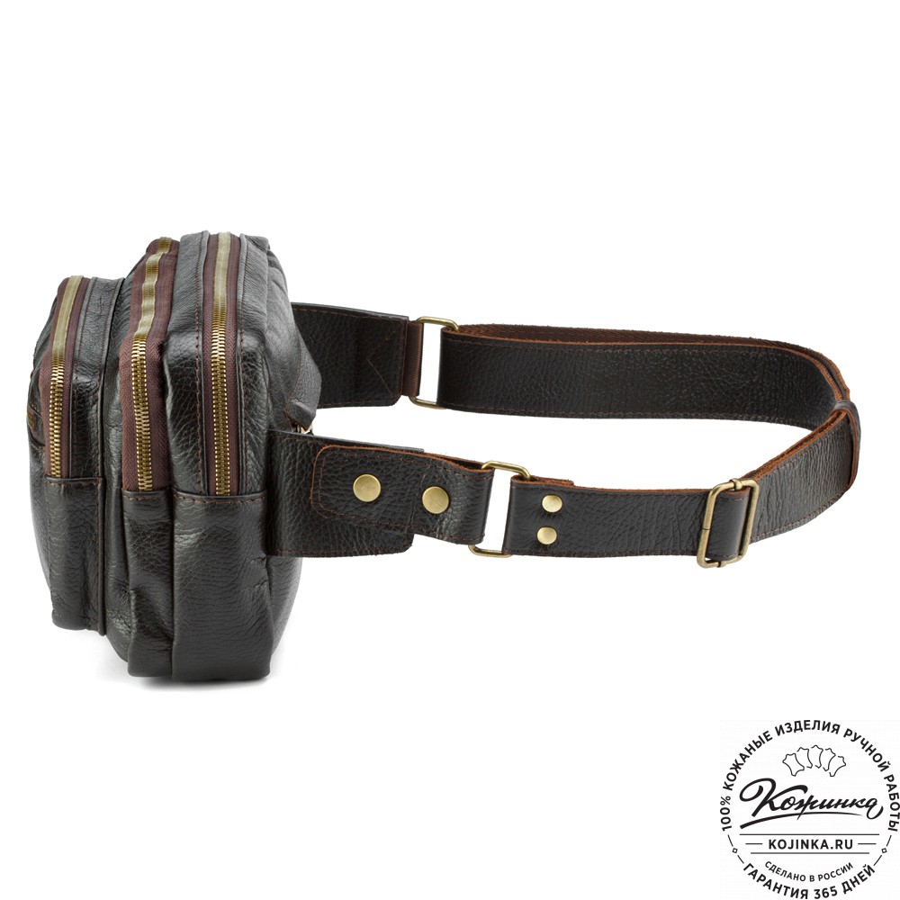 Кожаная сумка на пояс "Гидеон" (коричневая) 