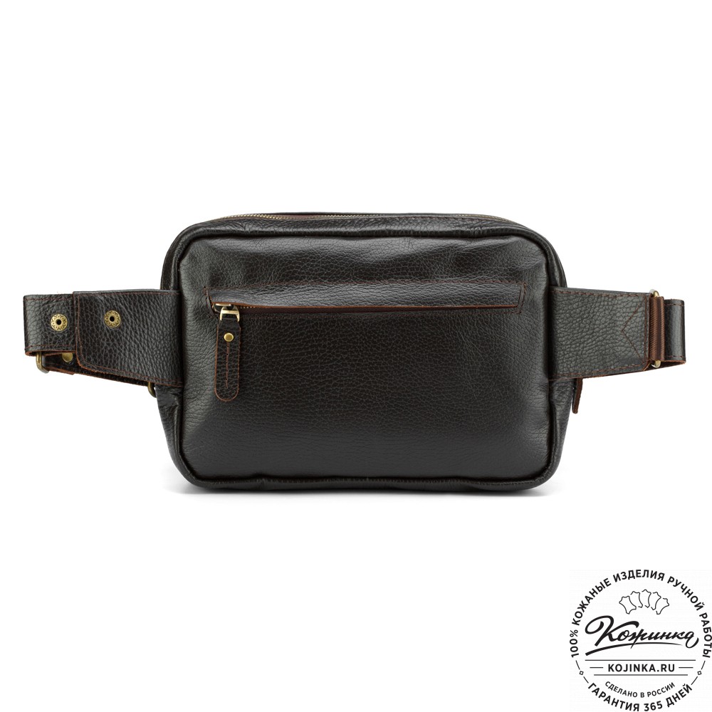 Кожаная сумка на пояс "Гидеон" (коричневая) 