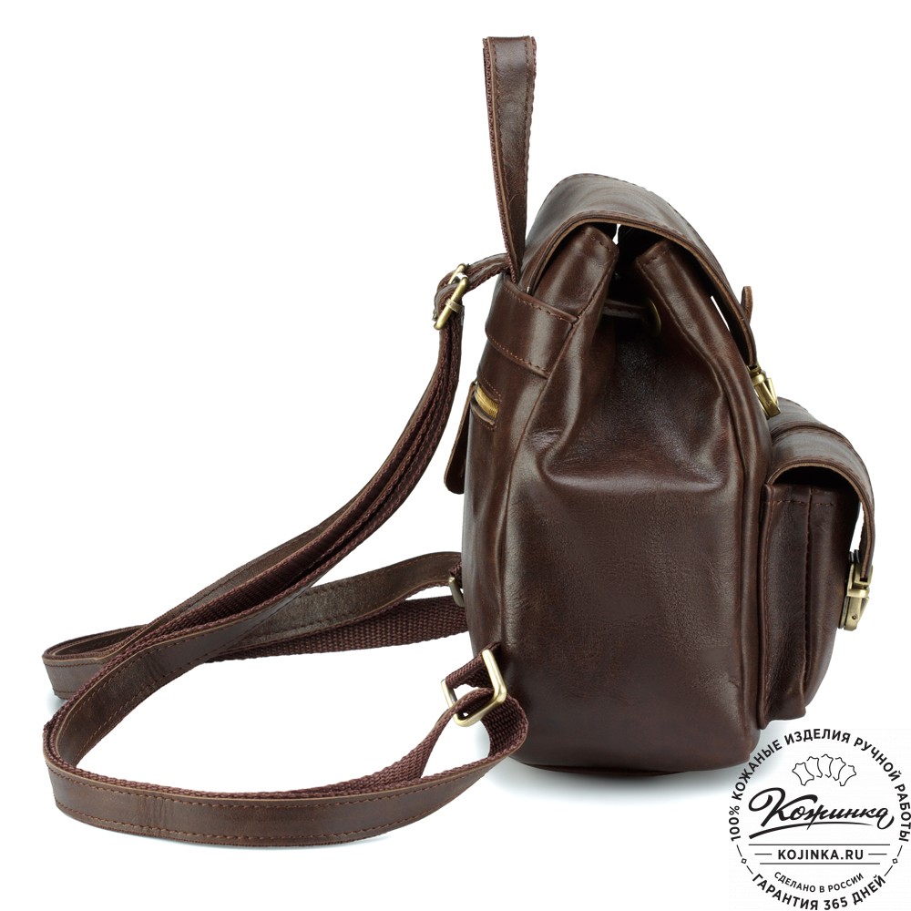 Женский кожаный рюкзак "Нэнси" (коричневый)