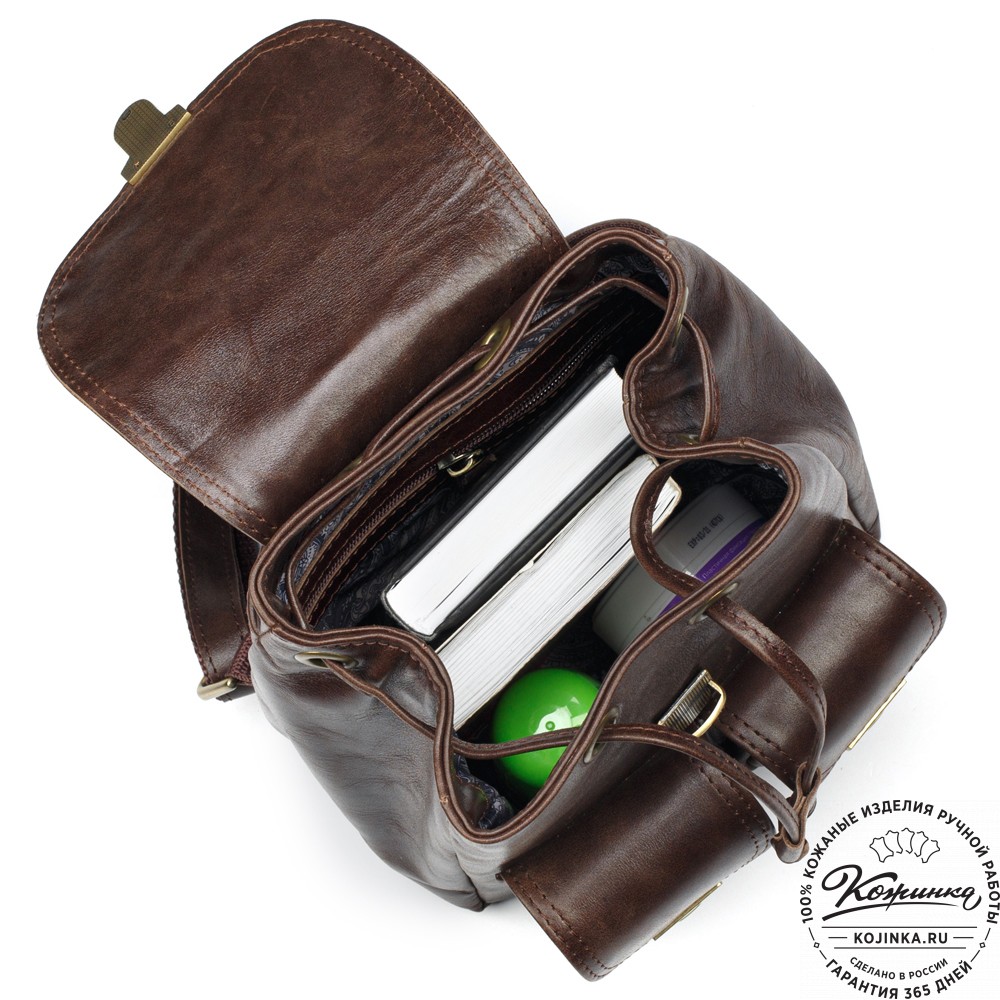 Женский кожаный рюкзак "Нэнси" (коричневый)