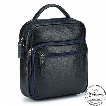 Кожаная сумка "Тедди" (синяя)