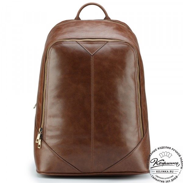Кожаный рюкзак "Венгрия" (коричневый). фото 1
