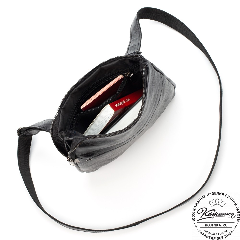 Кожаная сумка "Говард" (чёрная)