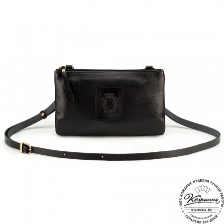Женская кожаная сумка "Мальва" (чёрная)