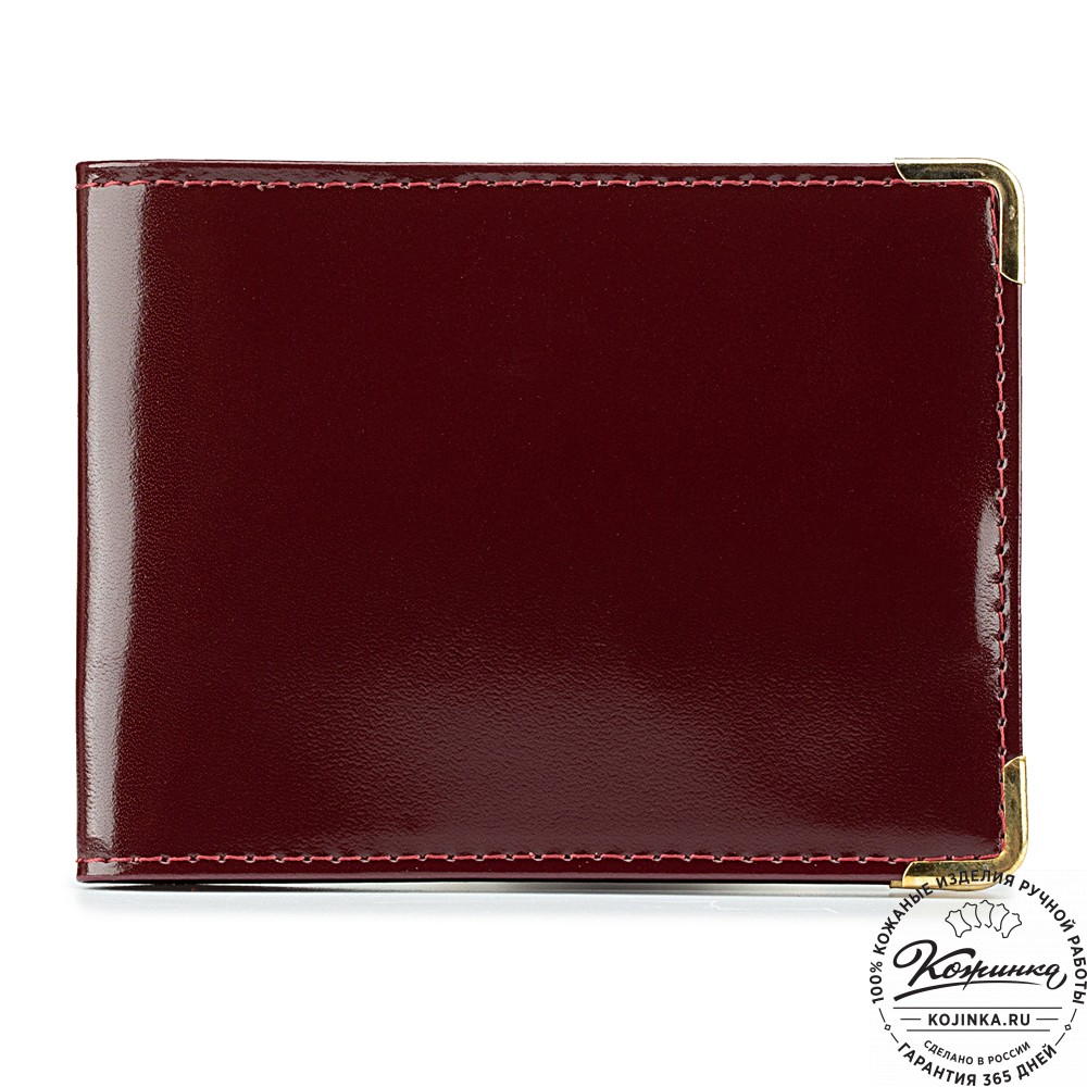 Кожаная обложка для удостоверения (бордовая)