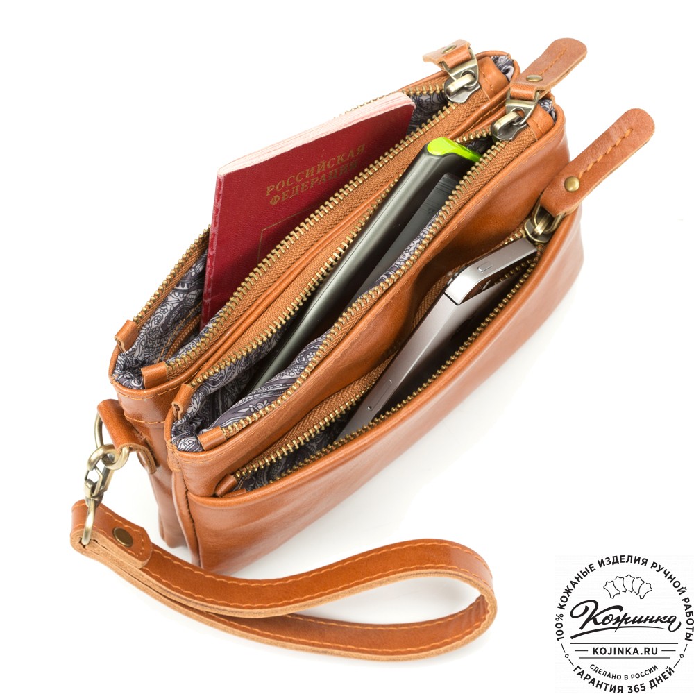 Женская кожаная сумка "Хельга" (рыжая)