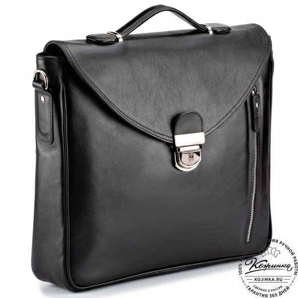 Кожаный портфель "Аскольд" (черный). фото 1