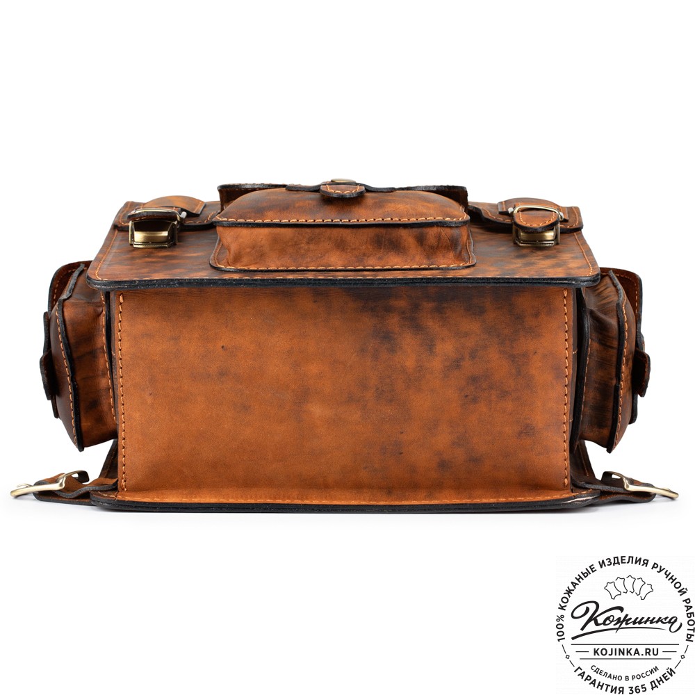 Кожаный ранец-портфель "Джон" (старение рыжее)