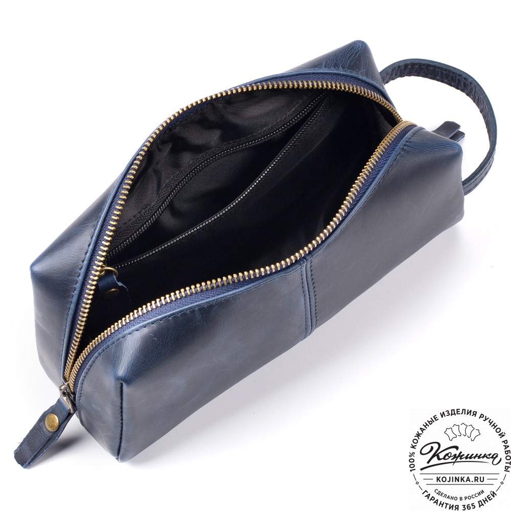 Кожаный несессер "Гремлин" (синий воск)