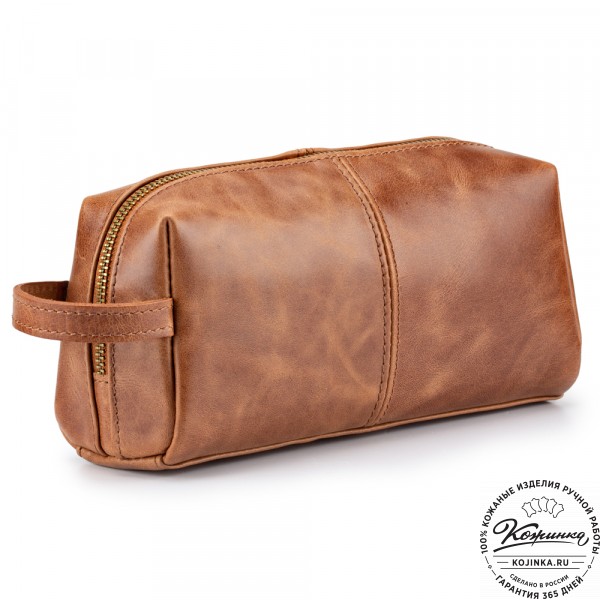 Кожаный несессер "Гремлин" (коричневый воск). фото 1