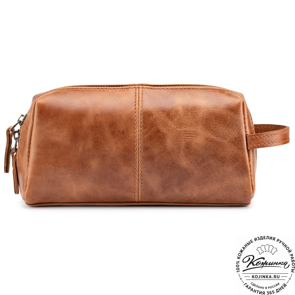 Кожаный несессер "Гремлин" (коричневый воск)