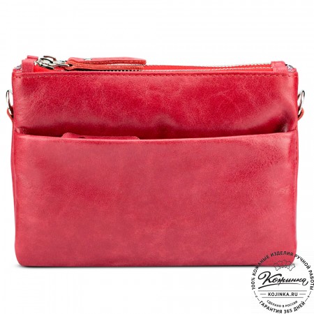 Женская кожаная сумка "Хельга" (красная)