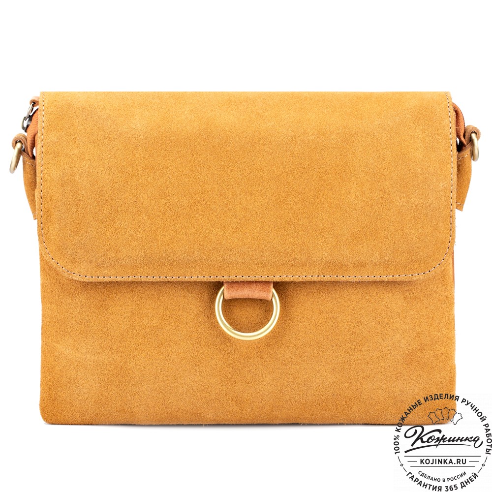 Женская сумка из кожи и замши  "Мишель" (рыжая)