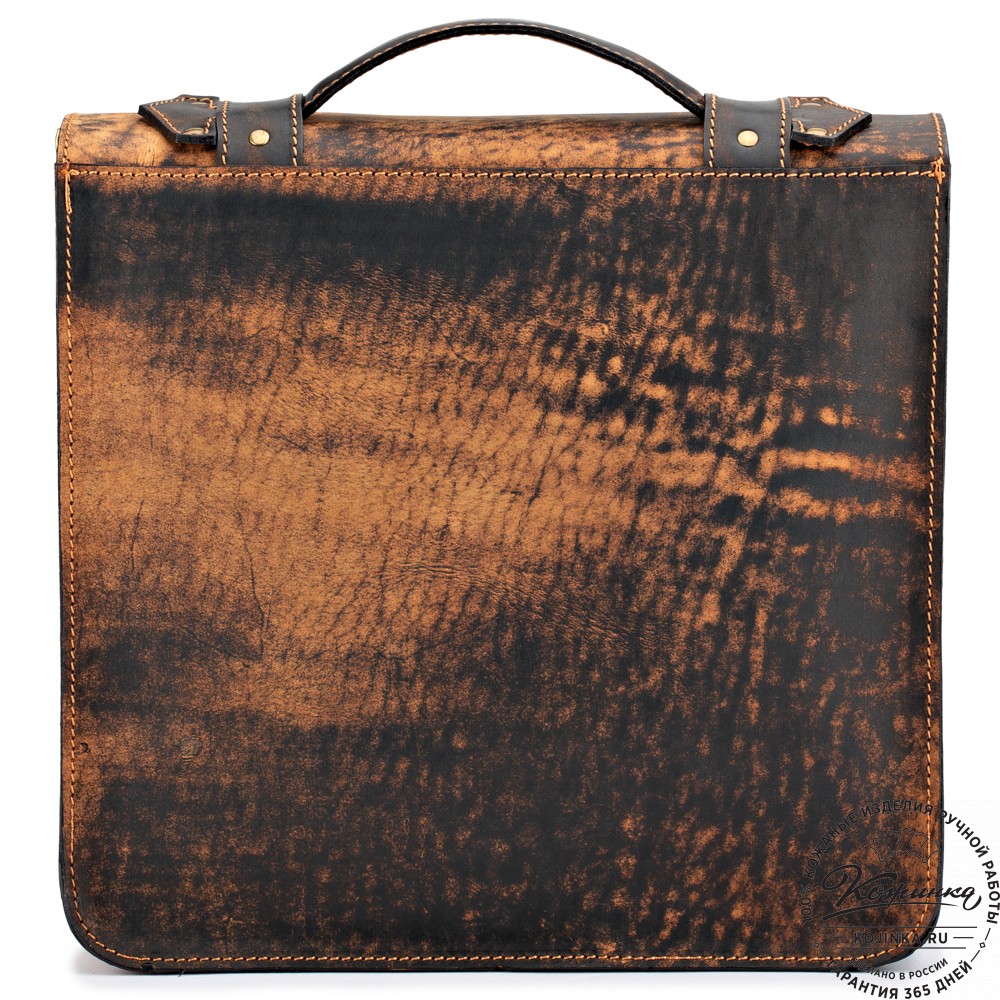 Кожаный портфель "Тесла" (старение коричневое)