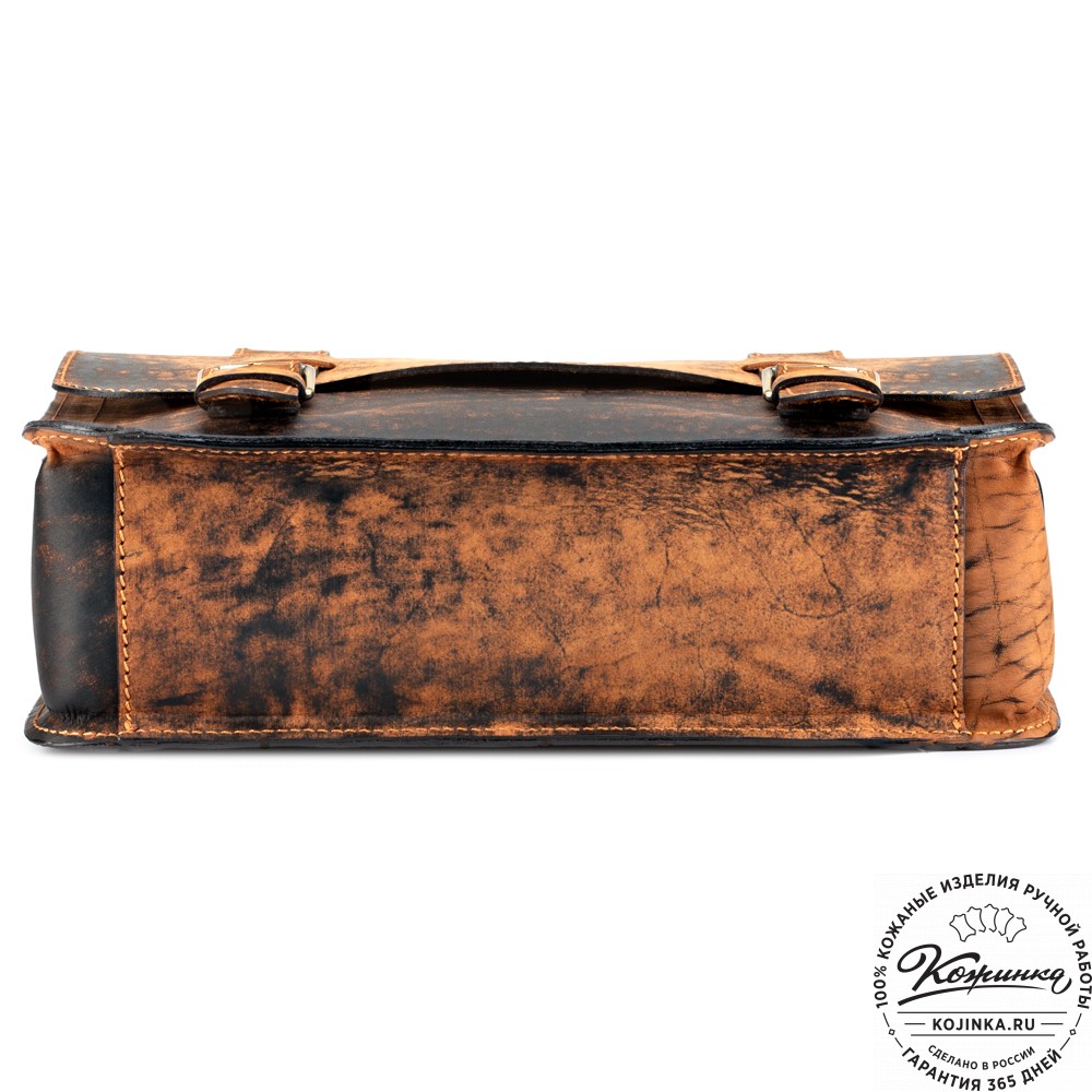 Кожаный портфель "Тесла" (старение коричневое)