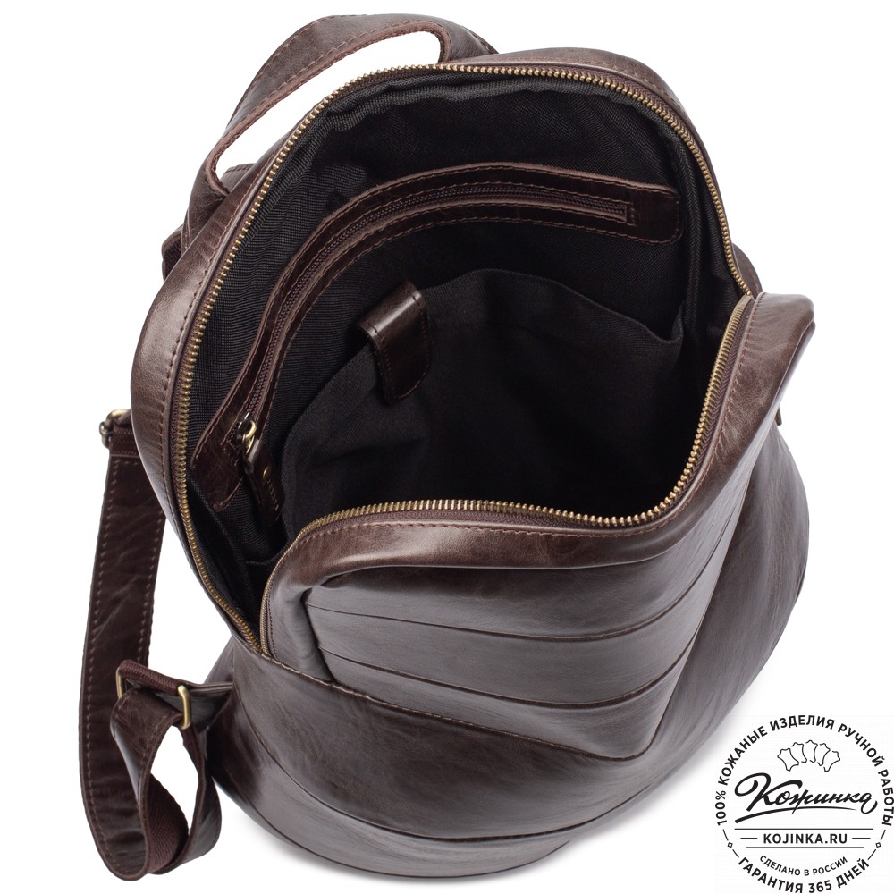 Кожаный рюкзак "Беверли" (тёмно-коричневый антик)