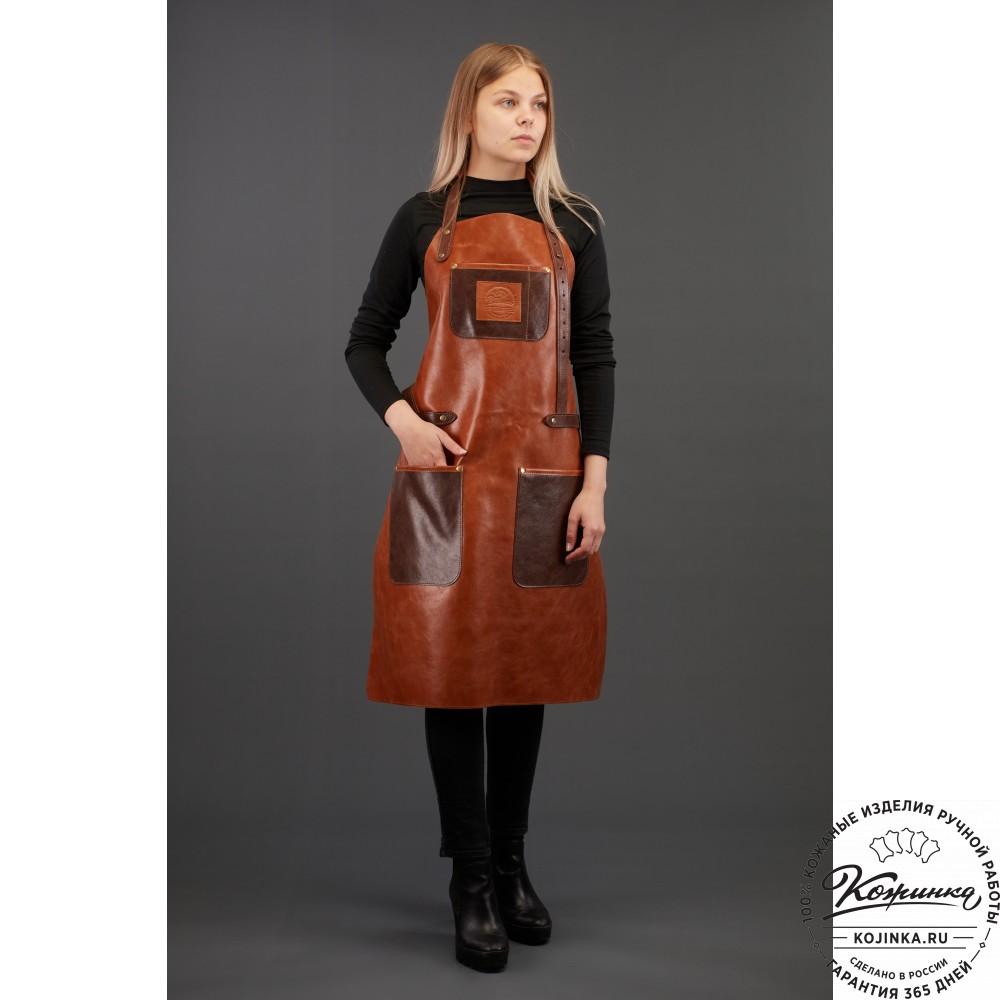 Кожаный фартук (коричневая наппа)