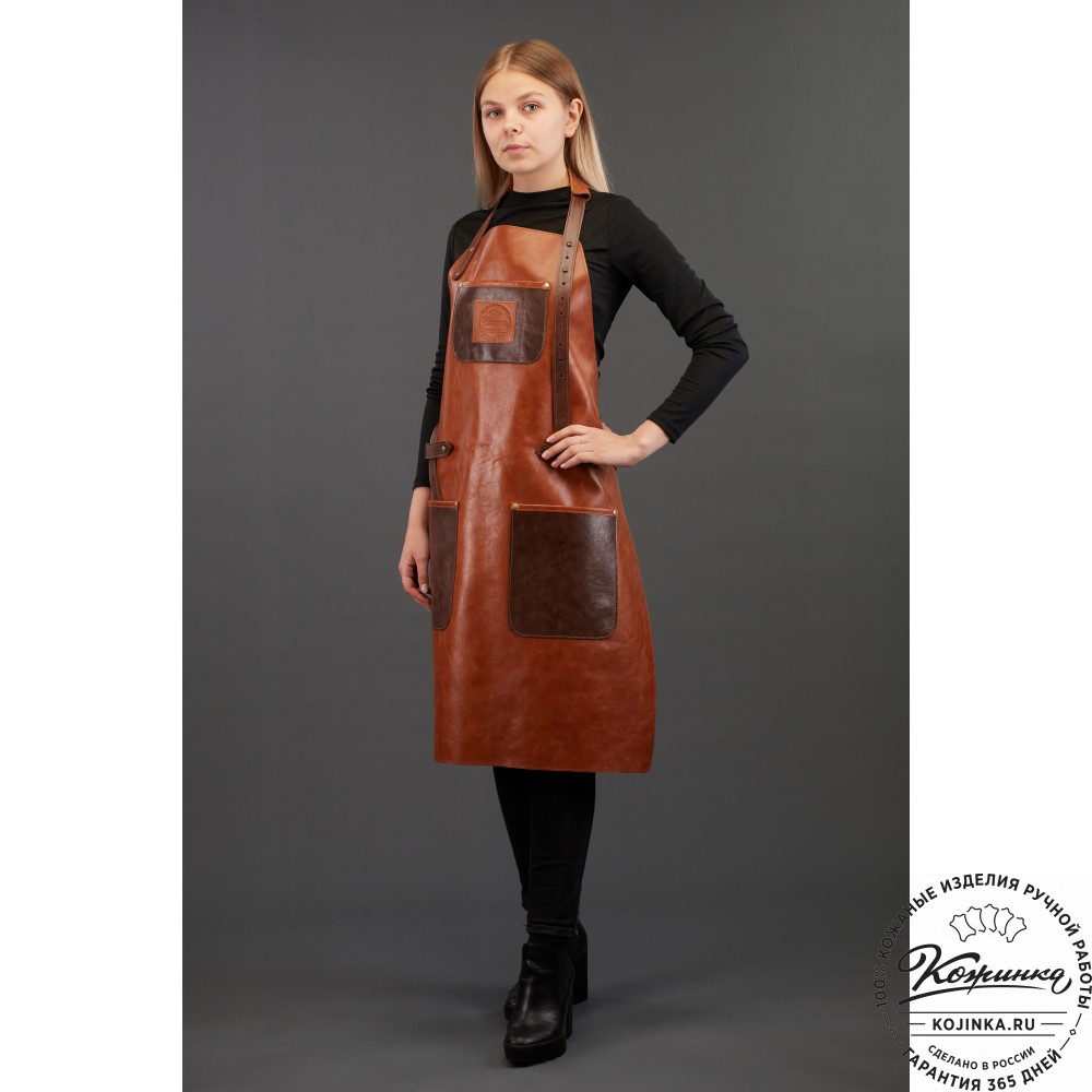 Кожаный фартук (коричневая наппа)