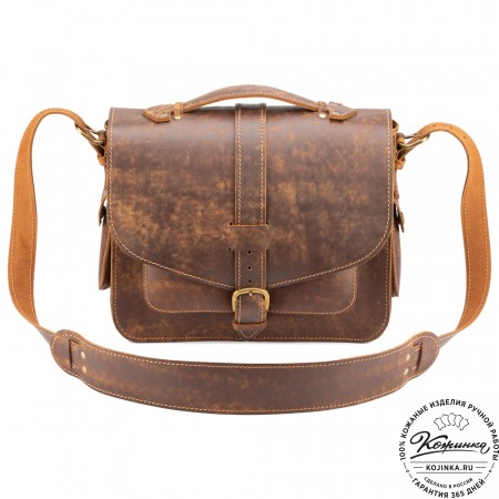 Кожаная  сумка "Леонардо" (старение коричневое)