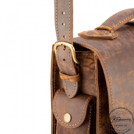 Кожаная  сумка "Леонардо" (старение коричневое)