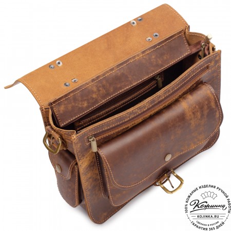 Кожаная  сумка "Леонардо" (старение коричневое)