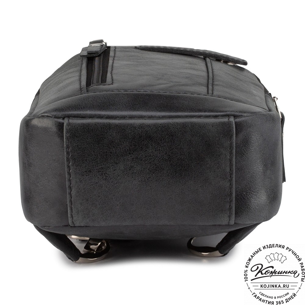 Кожаная нагрудная сумка "Ватикан" (чёрная)