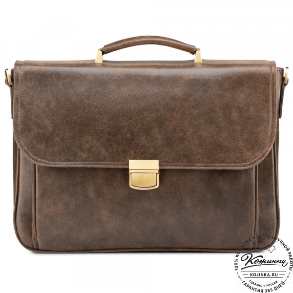 Кожаный портфель "Даниэль" (коричневая наппа). фото 1