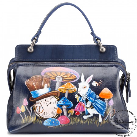 Женская кожаная сумка "Орнелла" "Алиса в стране чудес"