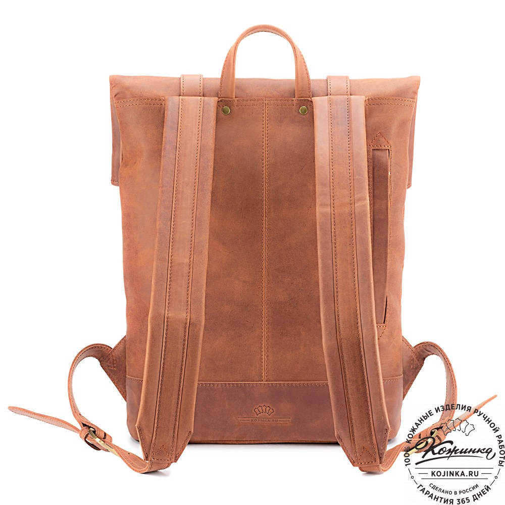 Кожаный рюкзак "Бэнжамин" (коричневый крейзи)