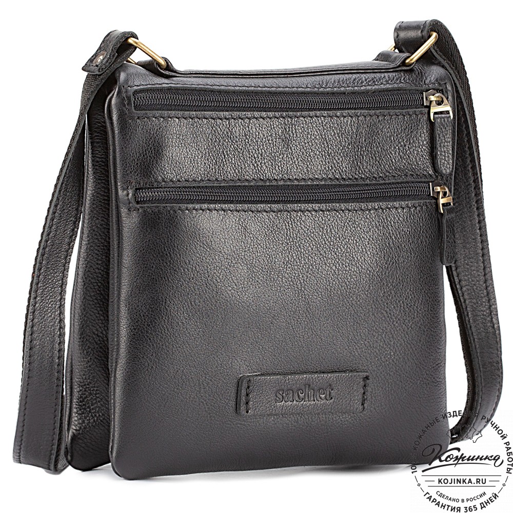 Кожаная сумка "Цезарь" (чёрная)