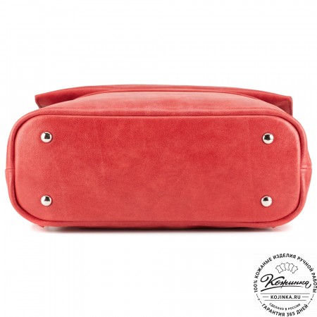 Кожаный рюкзак "Артемида" (красный)