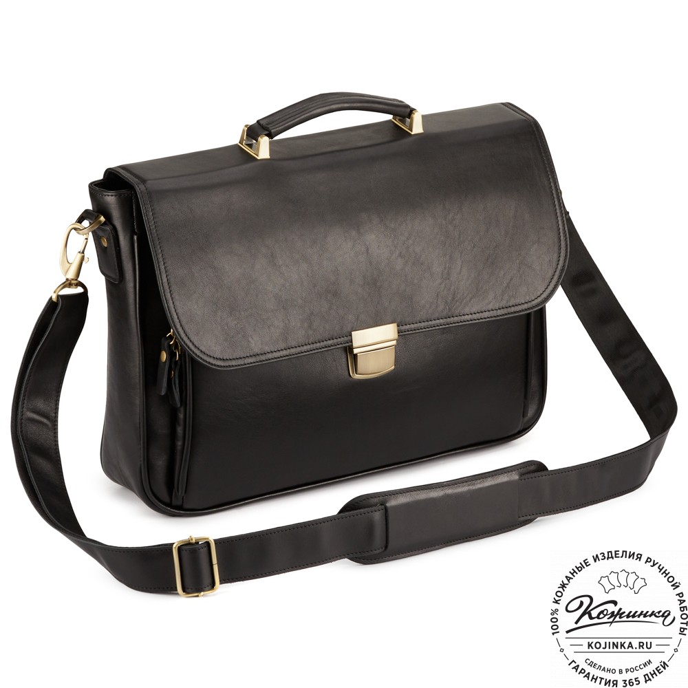 Кожаный портфель "Даниэль" (чёрный)